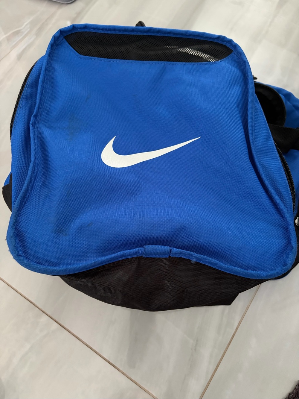 Nike Royal Blue and Black Logo Backpack